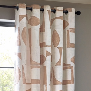Hoem Carro Abstract Clay Eyelet Ready Made Curtain