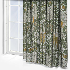 Morris & Co Snakesheads Jacquard Chenille Sunflower and Stone Pencil Pleat Ready Made Curtain