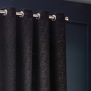 Paoletti Galaxy Black Eyelet Ready Made Curtain