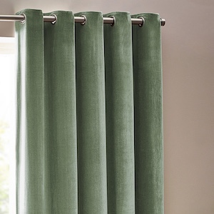 Chenille Opulence Eucalyptus Eyelet Ready Made Curtain