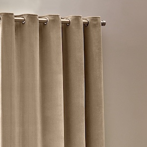Chenille Opulence Natural Eyelet Ready Made Curtain