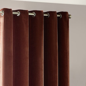 Chenille Opulence Nutmeg Eyelet Ready Made Curtain