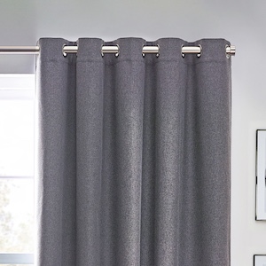 Horizon Charcoal Eyelet Ready Made Curtain