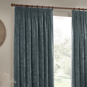 Yard Heavy Chenille Marine Pencil Pleat Ready Made Curtain