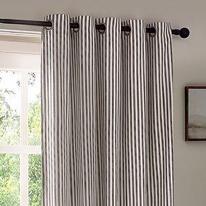 Yard Hebden Striped Grey Eyelet Ready Made Curtain