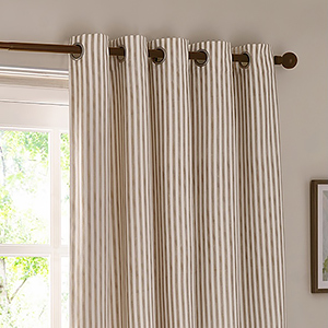 Yard Hebden Striped Natural Eyelet Ready Made Curtain