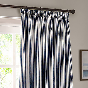 Yard Hebden Striped Navy Eyelet Ready Made Curtain