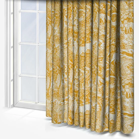 Furn Winter Woods Animal Chenille Ochre Eyelet rm_curtain