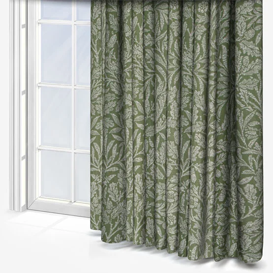 Morris & Co Acorn Tonal Matt Sage Pencil Pleat rm_curtain