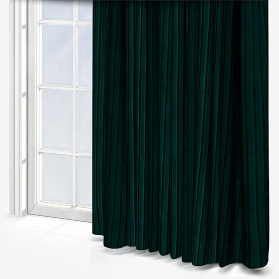 Paoletti Corinthian Velvet Forest Green Eyelet rm_curtain