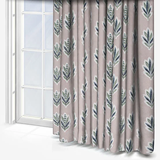 Sanderson Sessiele Leaf Motif Flax Pencil Pleat rm_curtain