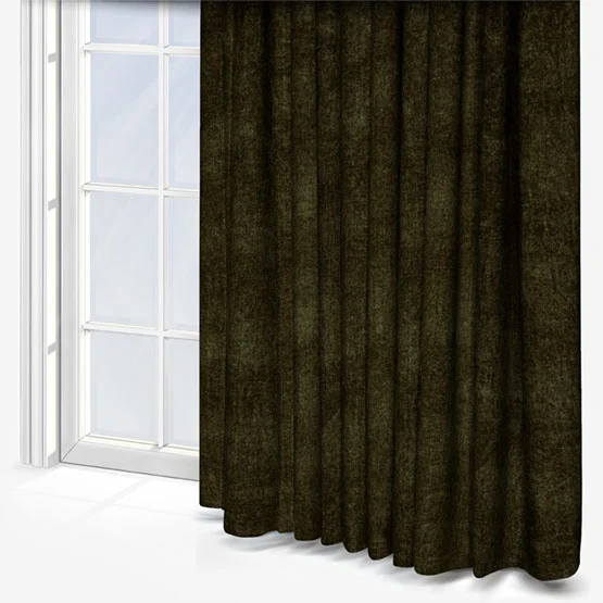Yard Heavy Chenille Olive Pencil Pleat rm_curtain