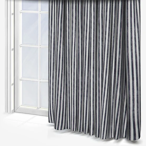 Yard Hebden Striped Navy Pencil Pleat rm_curtain