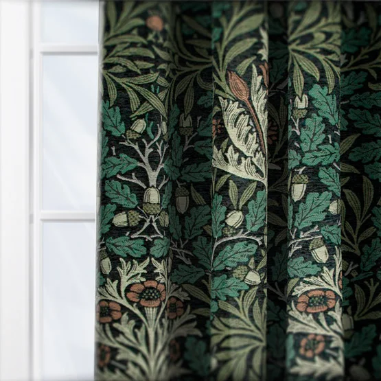 Morris & Co Acorn Multi Jacquard Theme and Forest Pencil Pleat rm_curtain