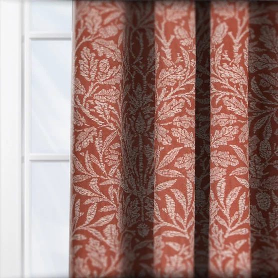 Morris & Co Acorn Tonal Matt Brick Pencil Pleat rm_curtain