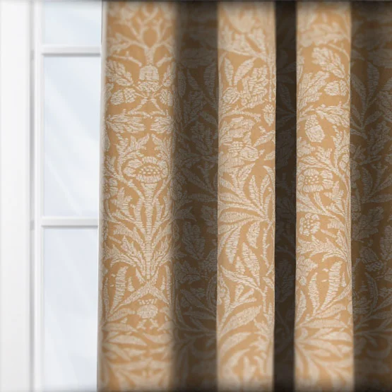 Morris & Co Acorn Tonal Matt Gold Pencil Pleat rm_curtain