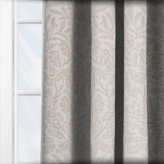 Morris & Co Acorn Tonal Matt Ivory Pencil Pleat rm_curtain