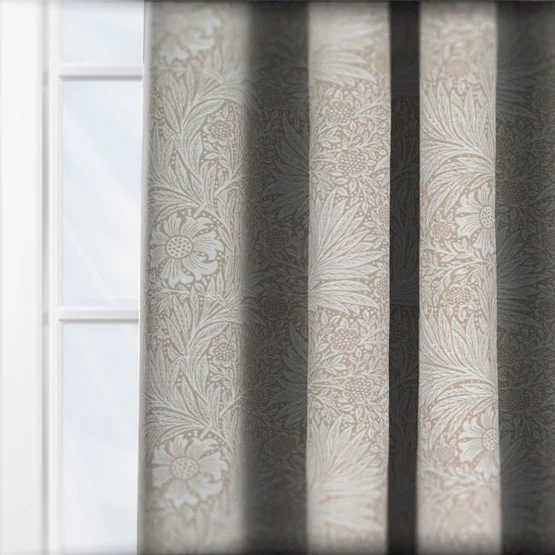 Morris & Co Marigold Floral Jacquard Stone Pencil Pleat rm_curtain