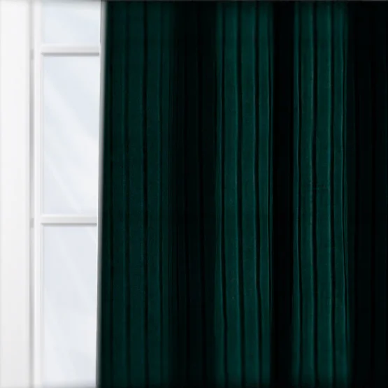 Paoletti Corinthian Velvet Forest Green Eyelet rm_curtain