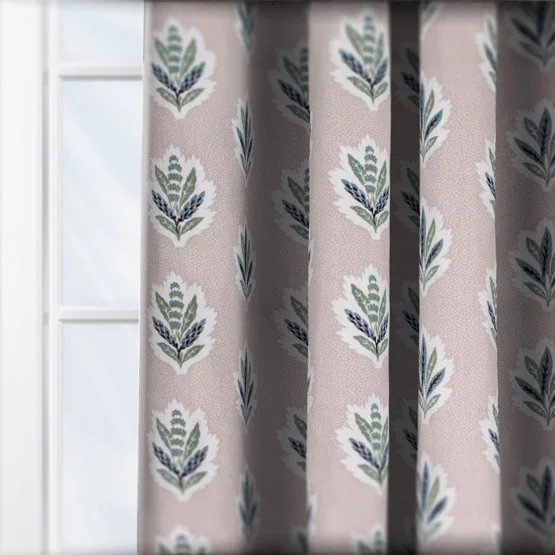 Sanderson Sessiele Leaf Motif Flax Pencil Pleat rm_curtain