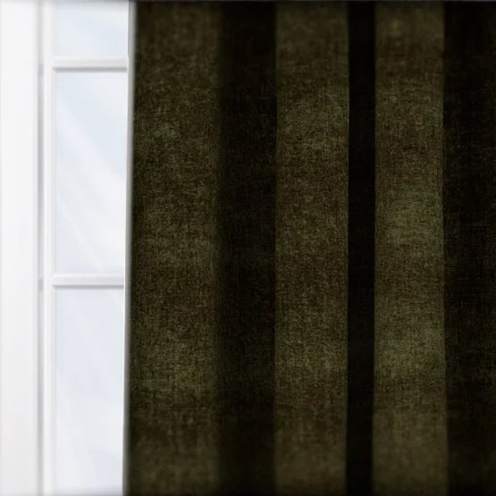 Chenille Opulence Olive Eyelet rm_curtain