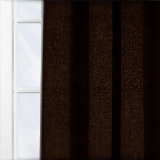 Yard Heavy Chenille Brown Eyelet rm_curtain
