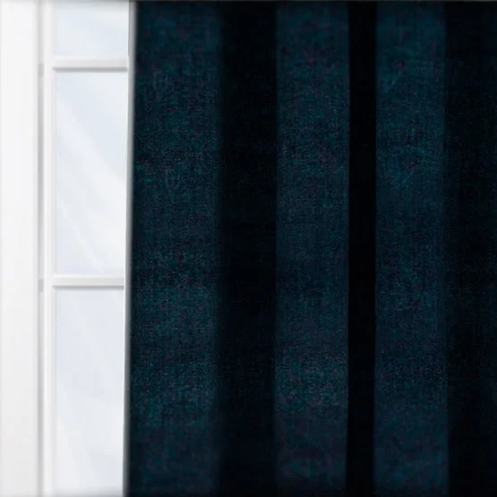 Yard Heavy Chenille Navy Pencil Pleat rm_curtain