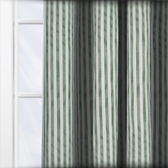 Yard Hebden Striped Forest Green Pencil Pleat rm_curtain