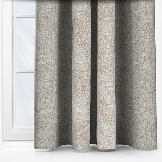 Morris & Co Marigold Floral Jacquard Stone Pencil Pleat rm_curtain