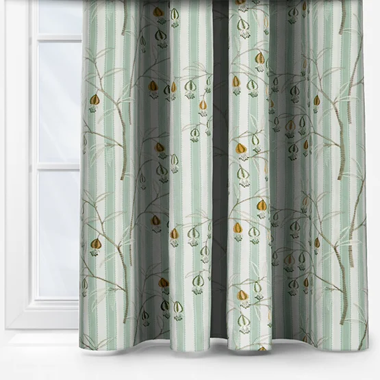 Sanderson Chinese Lanterns Embroidered Sage Pencil Pleat rm_curtain
