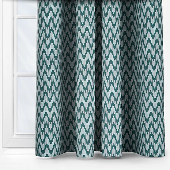 Sanderson Hutton Jacquard Blue Pencil Pleat rm_curtain