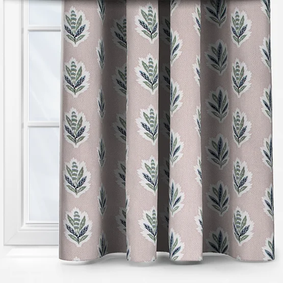 Sanderson Sessiele Leaf Motif Flax Pencil Pleat rm_curtain