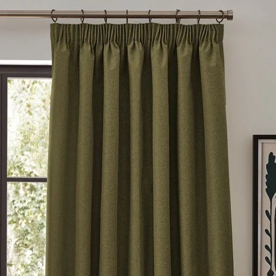 Furn Dawn Olive Pencil Pleat rm_curtain