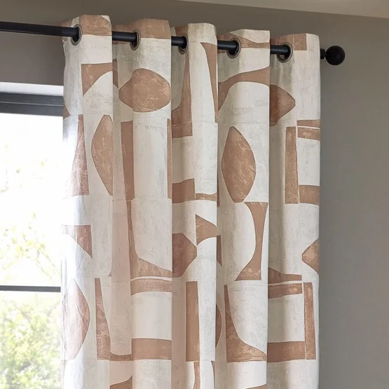 Hoem Carro Abstract Clay Eyelet rm_curtain