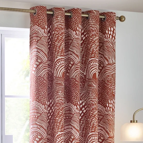 Hoem Nola Abstract Chestnut Eyelet rm_curtain