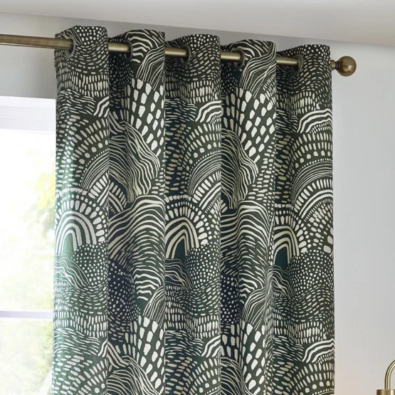 Hoem Nola Abstract Olive Eyelet rm_curtain