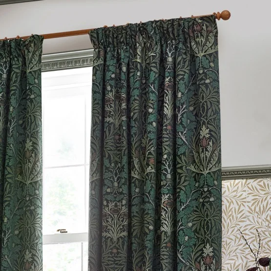 Morris & Co Acorn Multi Jacquard Theme and Forest Pencil Pleat rm_curtain