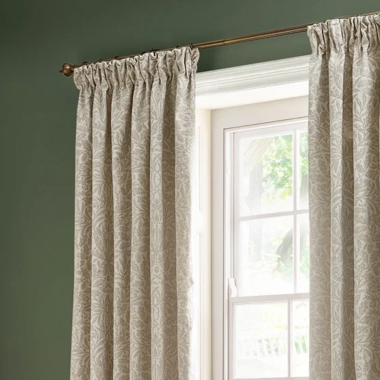 Morris & Co Acorn Tonal Matt Ivory Pencil Pleat rm_curtain