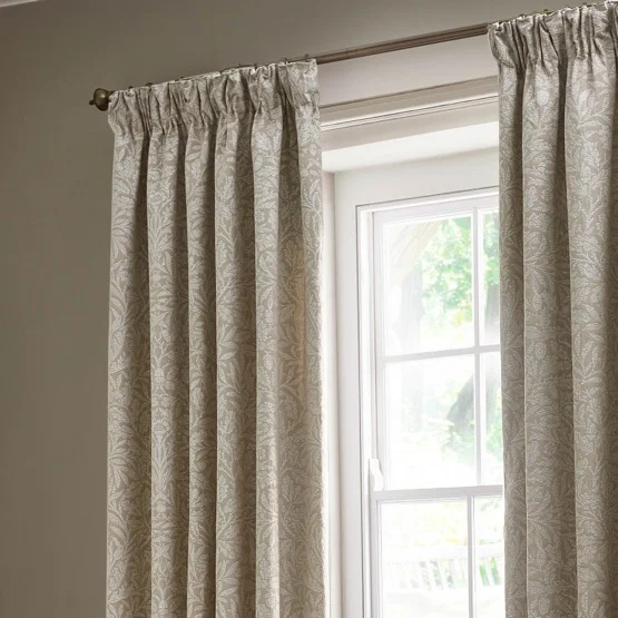 Morris & Co Acorn Tonal Matt Linen Pencil Pleat rm_curtain