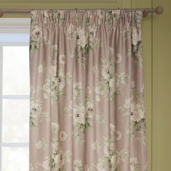Sanderson Adele Floral Chenille Rose Pencil Pleat rm_curtain