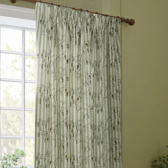 Sanderson Chinese Lanterns Embroidered Sage Pencil Pleat rm_curtain