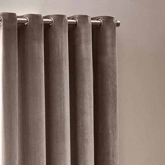 Chenille Opulence Greige Eyelet rm_curtain