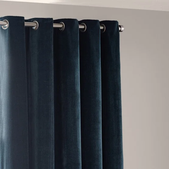 Chenille Opulence Navy Eyelet rm_curtain