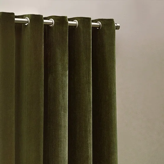 Chenille Opulence Olive Eyelet rm_curtain