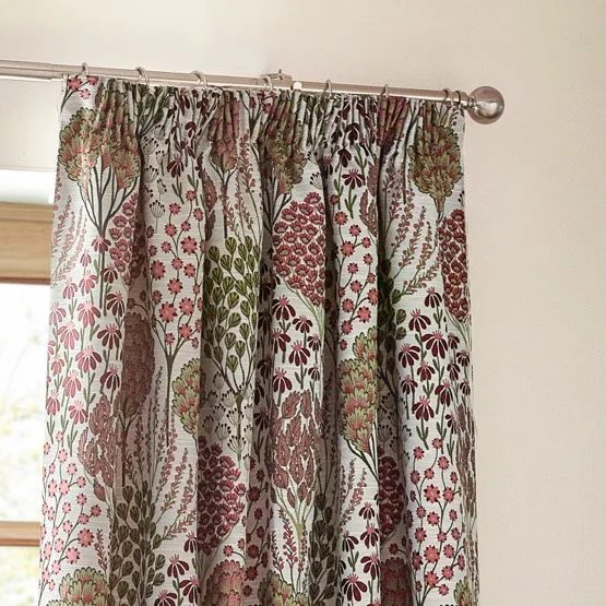 Wylder Ophelia Floral Jacquard Rednut Pencil Pleat rm_curtain