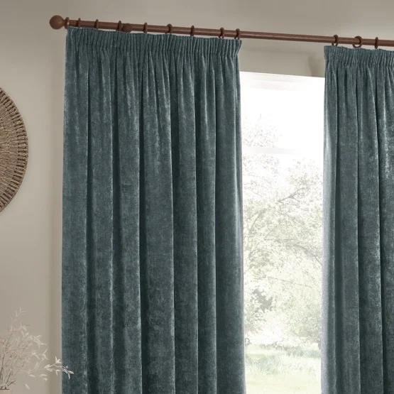Yard Heavy Chenille Marine Pencil Pleat rm_curtain
