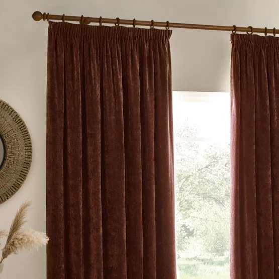 Yard Heavy Chenille Nutmeg Pencil Pleat rm_curtain