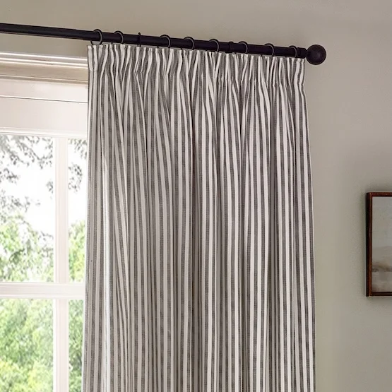 Yard Hebden Striped Grey Pencil Pleat rm_curtain
