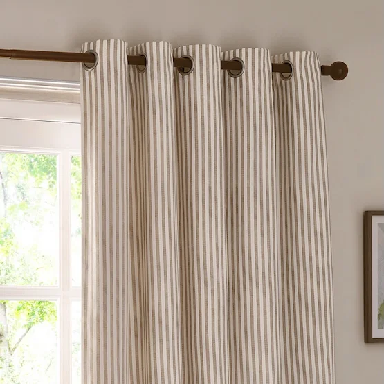 Yard Hebden Striped Natural Eyelet rm_curtain