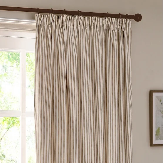 Yard Hebden Striped Natural Pencil Pleat rm_curtain
